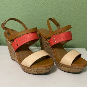 Maurices strappy wedges Size 7